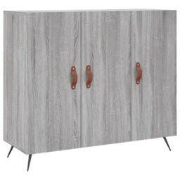 Berkfield Home Sideboard Grey Sonoma 90x34x80 cm Engineered Wood - Size: 90 x 34 x 80 cm - thumbnail 2