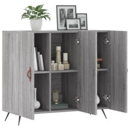 Berkfield Home Sideboard Grey Sonoma 90x34x80 cm Engineered Wood - Size: 90 x 34 x 80 cm - thumbnail 4