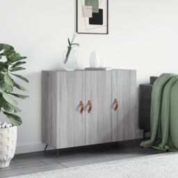 Berkfield Home Sideboard Grey Sonoma 90x34x80 cm Engineered Wood - Size: 90 x 34 x 80 cm - thumbnail 1