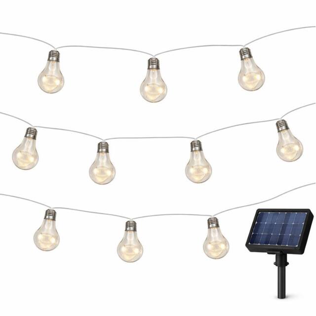 Gardenwize 10pc Solar Micro LED Bulb String Lights in Silver - image 1