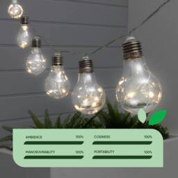Gardenwize 10pc Solar Micro LED Bulb String Lights in Silver - thumbnail 5