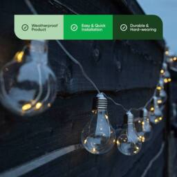 Gardenwize 10pc Solar Micro LED Bulb String Lights in Silver - thumbnail 6