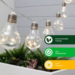 Gardenwize 10pc Solar Micro LED Bulb String Lights in Silver - thumbnail 3