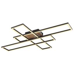 Netlighting Dakari 80x60cm Semi Flush Ceiling Light Matt Black 3x LED 3000K - Size: 80x60 cm