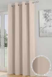 Enhanced Living 'Nightfall' Natural Plain Supersoft Thermal Blockout Single Eyelet Door Curtain - Size: 168 cm width x 214 cm drop - thumbnail 1