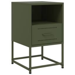 Berkfield Home Bedside Cabinet Olive Green 36x39x60.5 cm Steel