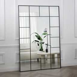 Home Garden Direct Aion - Window Mirror in Full Length - Black Frame - 179x119 - thumbnail 1