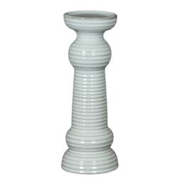 Lemon Pavilion Furniture and Decor Sile Medium Pillar Candle Holder - Ceramic - L11 x W11 x H31cm - White - thumbnail 1