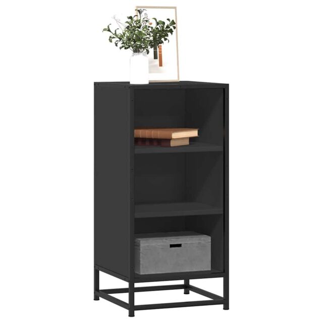 Berkfield Home Sideboard Black 35.5x35x76 cm Engineered Wood & Metal - image 1