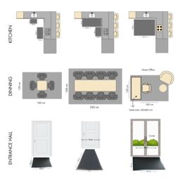 Desire Rugs Anti-Slip Cubed Trellis Design Doormat - Machine Washable for Easy Care in Silver - Size: 67 cm x 120 cm - thumbnail 6
