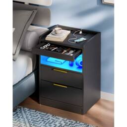 SPETLEK Mondeer LED Bedside Table Black - Size: 0.6m2