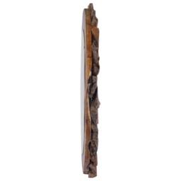 Berkfield Home Wall Mirror 60 cm Teak Round in Brown - thumbnail 3