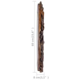 Berkfield Home Wall Mirror 60 cm Teak Round in Brown - thumbnail 6