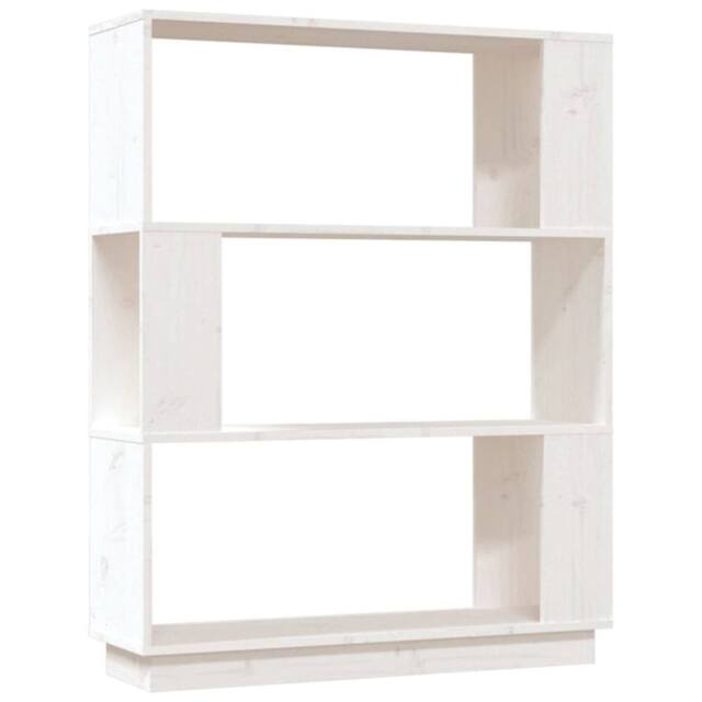 Berkfield Home Book Cabinet/Room Divider White 80x25x101 cm Solid Wood Pine - Size: 80 x 25 x 101 cm - image 1