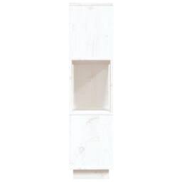 Berkfield Home Book Cabinet/Room Divider White 80x25x101 cm Solid Wood Pine - Size: 80 x 25 x 101 cm - thumbnail 6
