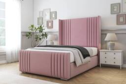 "Sloomy Camden Plush Frame-Mattress-50"" Upholstered Wingback Headboard in Pink - Size: Single" - thumbnail 2