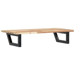 Berkfield Home Basin Shelf Wall Mounted Steel & Solid Wood Acacia in Brown - thumbnail 6