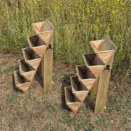 Nordara 5 Tier Wooden Garden Flower Herb Planter Patio Herbaceous Planting in Brown - thumbnail 1