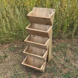 Nordara 5 Tier Wooden Garden Flower Herb Planter Patio Herbaceous Planting in Brown - thumbnail 5