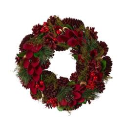 Dibor Vintage Style Cluster Berries Front Door Wreath Christmas Wreath 30cm in Red - thumbnail 2