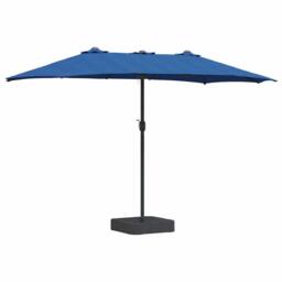 Berkfield Home Garden Parasol Folding Blue 385 x 209 x 244 cm Fabric - thumbnail 1