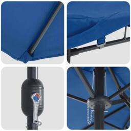 Berkfield Home Garden Parasol Folding Blue 385 x 209 x 244 cm Fabric - thumbnail 7