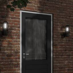 Berkfield Home Outdoor Wall Light Black Stainless Steel - thumbnail 1