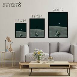 "Artery8 NASA Earth Moon Space Lunar Module Mars Framed Canvas Wall Art Print in Black - Size: W12"" x H16""" - thumbnail 4