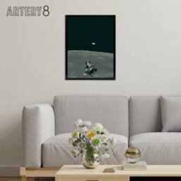 "Artery8 NASA Earth Moon Space Lunar Module Mars Framed Canvas Wall Art Print in Black - Size: W12"" x H16""" - thumbnail 3