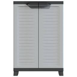 Berkfield Home Plastic Cabinet 65x45x97 cm in Grey - Size: 65 x 45 x 97 cm