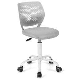 Gymax Rolling Kids Study Chair Ergonomic Swivel Office Chair Adjustable Height in Grey