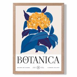 ARTZE Yellow & Blue Hydrangea Flower Market Exhibition Framed Print SIZE: A4 with Oak Frame