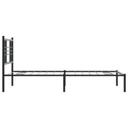 Berkfield Home Metal Bed Frame without Mattress with Headboard Black 90x190cm - Size: 90x190 cm - thumbnail 5