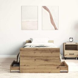 Berkfield Home Bed Frame without Mattress Artisan Oak 90x200cm Engineered Wood in Brown - Size: 90x200 cm - thumbnail 3