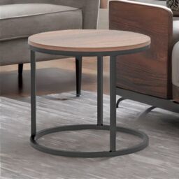 Rafaelo Mobilia Set Of Round Nesting Tables Industrial in Brown - thumbnail 3