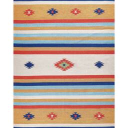 Wyld and Coco Kilim Area Rug Multicolour Cotton Handwoven Reversible Flat Weave - Size: 140 cm x 200 cm - thumbnail 2