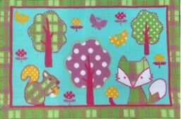 HomeSpace Direct Woodland Animals Childrens Non-Slip Rug - Size: 60 cm x 90 cm - thumbnail 2