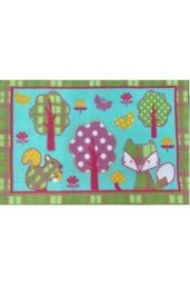 HomeSpace Direct Woodland Animals Childrens Non-Slip Rug - Size: 60 cm x 90 cm - thumbnail 1