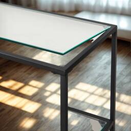 Pirlo Plush 3 Tier Tempered Glass Console Table for Hallway Black - thumbnail 4