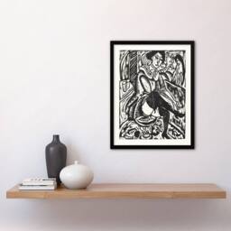 Artery8 Woman Tying Her Shoe Ernst Ludwig Kirchner Framed Wall Art Print in White - Size: A4 - thumbnail 4