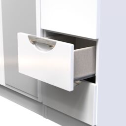 Ready Assembled 2 U Holborn Tall Triple Mirror + Drawer Wardrobe (Ready Assembled) in White - thumbnail 7