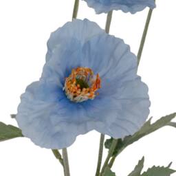 Lemon Pavilion Furniture and Decor Papaver Oppy Spray Artificial Flower - Plastic - L15xW15xH58 cm - Blue - thumbnail 3