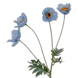 Lemon Pavilion Furniture and Decor Papaver Oppy Spray Artificial Flower - Plastic - L15xW15xH58 cm - Blue - thumbnail 2