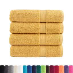 Berkfield Home Premium Shower Towels SOLUND 4pcs Gold 70x140cm 600gsm - thumbnail 3