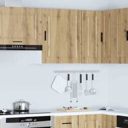 Berkfield Home Kitchen Wall Cabinet¬†Porto Artisan Oak Engineered Wood in Brown - thumbnail 4