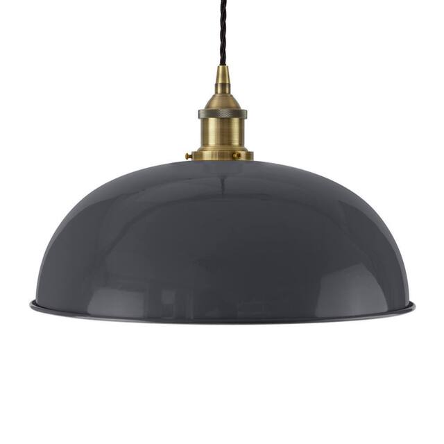 SE Home Slate Grey Worcester Pendant Light - Antique Brass - Black Twisted - image 1