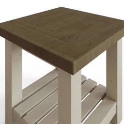 ERGOVEXA Side or Lamp table Solid Reclaimed Pine Driftwood Finish in Grey - thumbnail 3