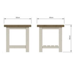 ERGOVEXA Side or Lamp table Solid Reclaimed Pine Driftwood Finish in Grey - thumbnail 2