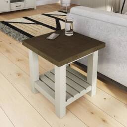 ERGOVEXA Side or Lamp table Solid Reclaimed Pine Driftwood Finish in Grey - thumbnail 5