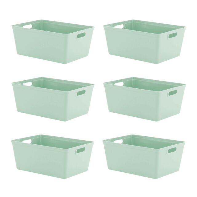 simpa 11L Plastic Studio Organiser Trays with Handles - Set of 6 in Pale Green - image 1